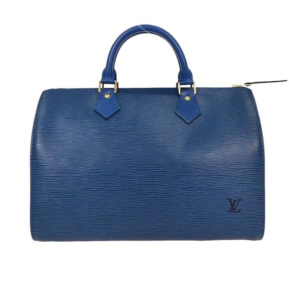 Louis Vuitton Blue Epi Speedy 30 Handbag M43005 VI0945 115683 - Picture 1 of 9